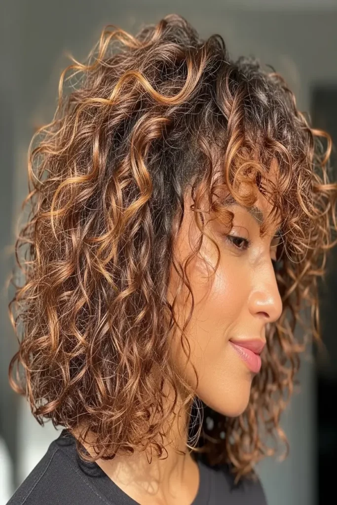 9. Warm Caramel Highlights on Curly Hair 832x1248 1
