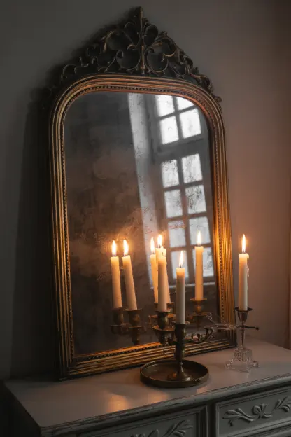 Antique Mirrors with Candlelight