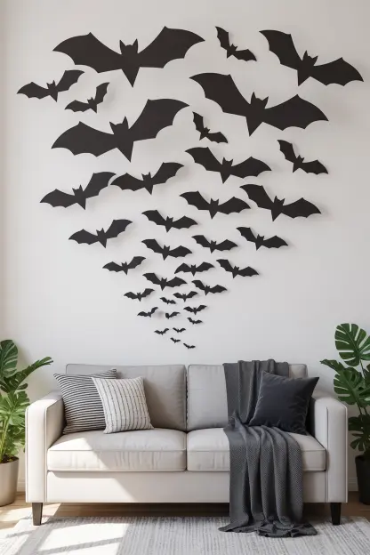 Bat Silhouettes on the Wall