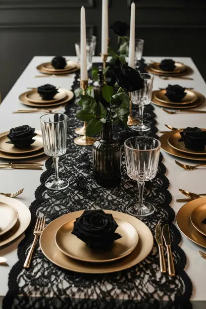 Black Lace Table Runners