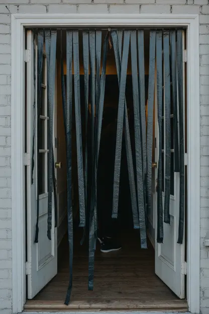 Black Trash Bag Curtains