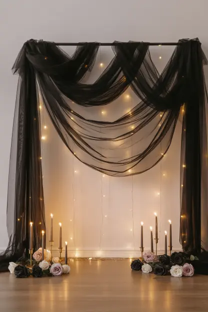 Black Tulle Drapes