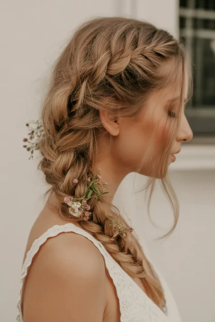 Boho Fishtail Braid Hairstyles for Bridesmaids