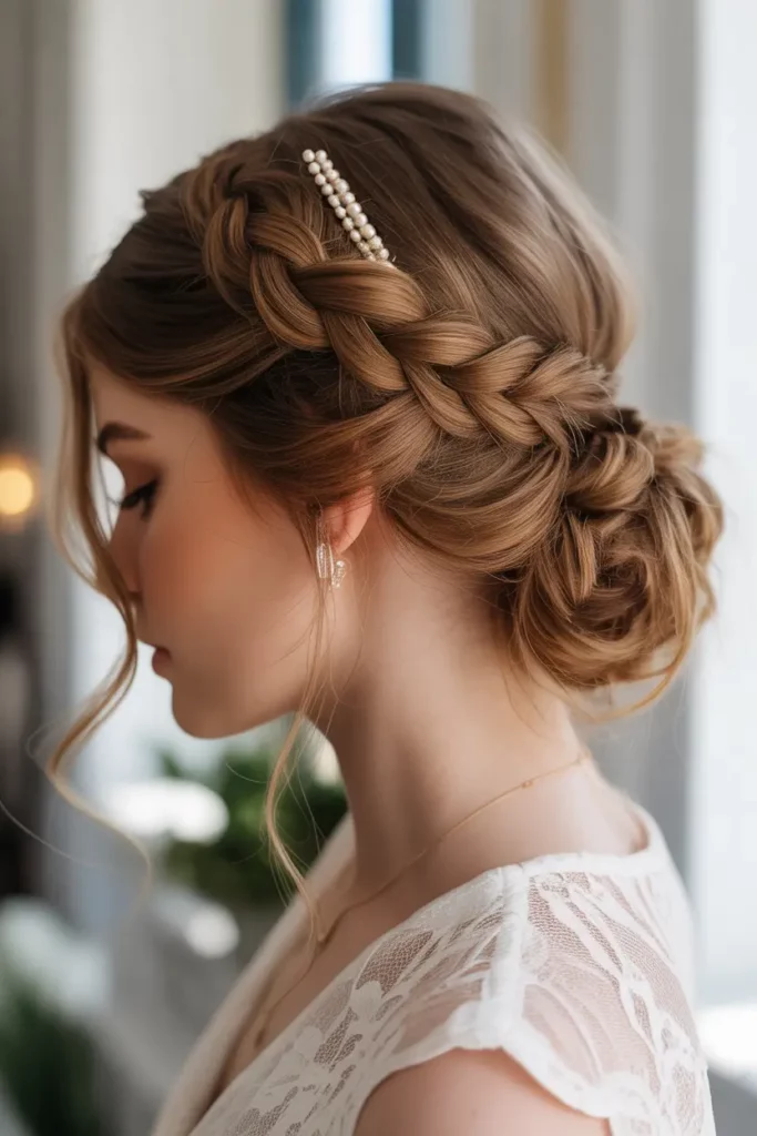 Braided Side Bun Hairstyles for Bridesmaids