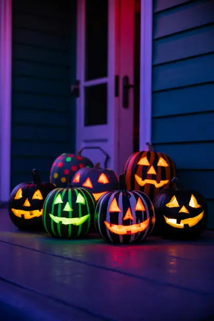 Bright Neon Pumpkins (No Carving)