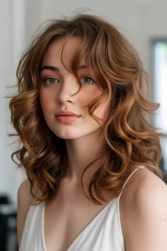 Chestnut Hair in Loose Curls