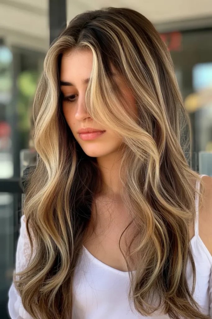 Chestnut Hair with Blonde Highlights
