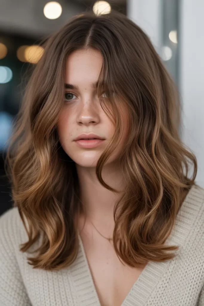 Chestnut Hair with Dark Roots