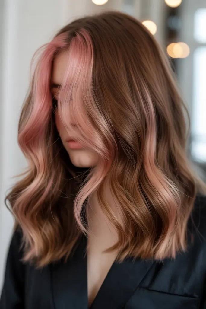 Chestnut Hair with Rose Gold Shine