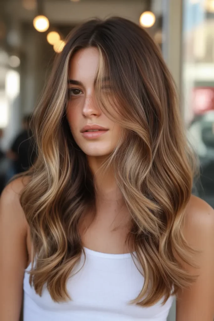 Chestnut Hair with Soft Balayage