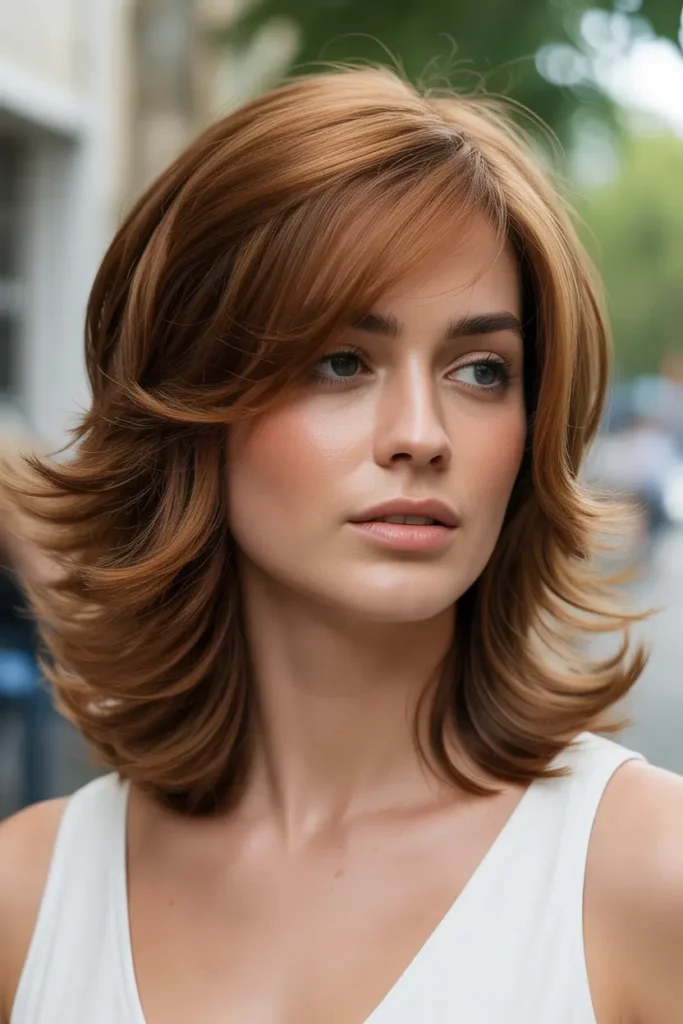Chestnut Hair with Subtle Highlights and Layers