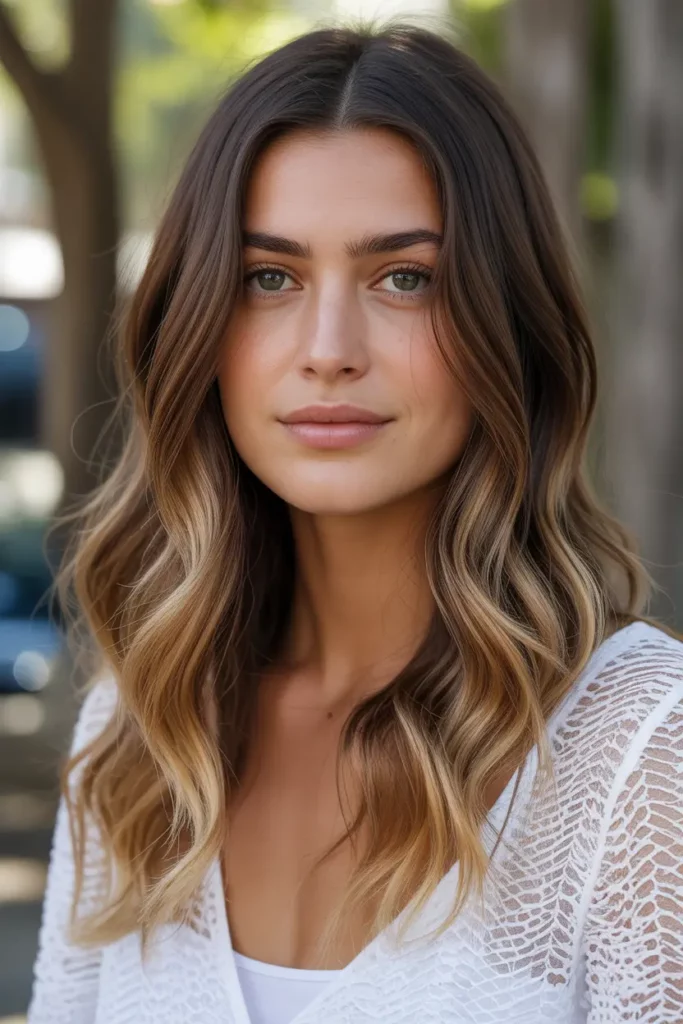 Chocolate Brown with Golden Blonde Dip Dye