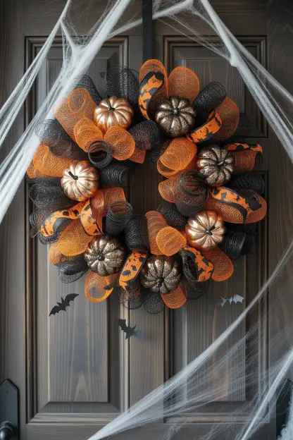 Classic Black and Orange Wreath