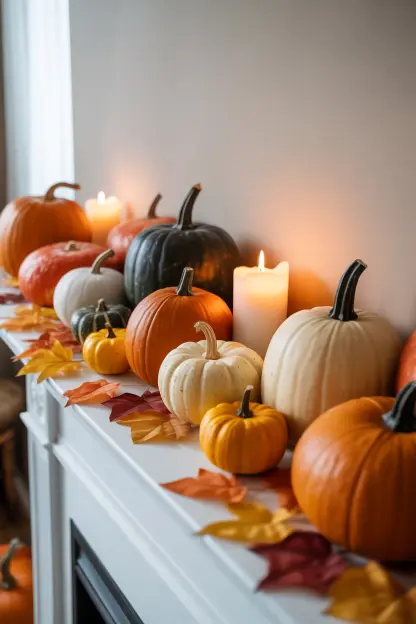 Classic Pumpkin Mantel