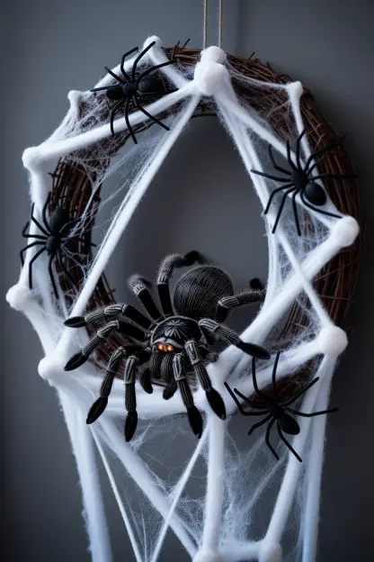 Creepy Spider Web Wreath