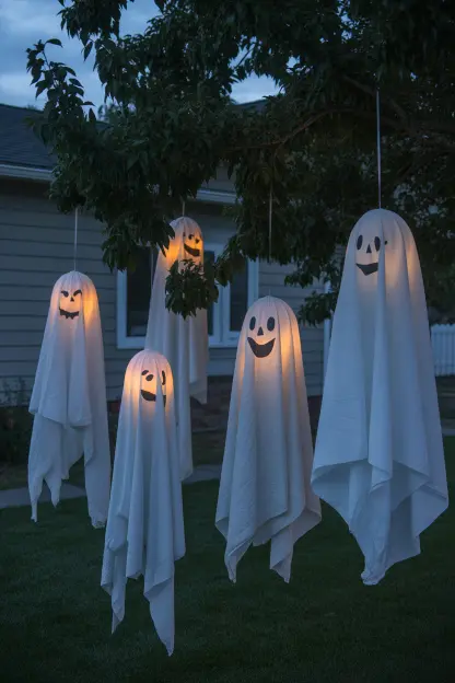 DIY Ghosts with Old Sheets