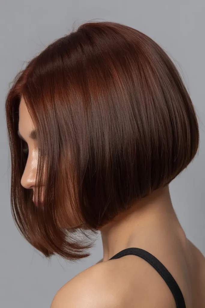 Deep Chestnut Bob Cut