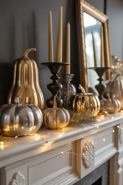 Glam Halloween Mantel