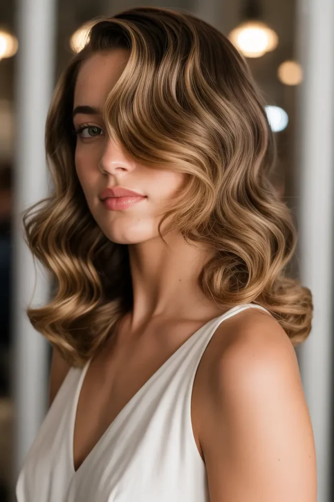 Glamorous Hollywood Waves Hairstyles for Bridesmaids