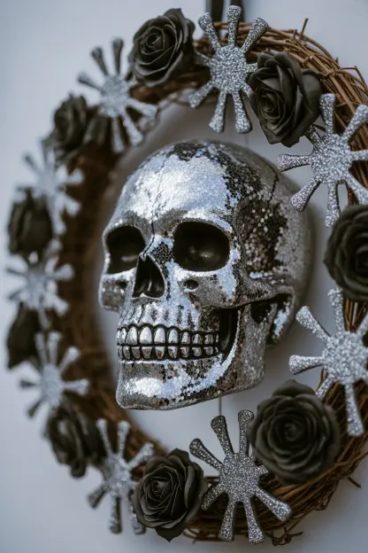 Glitter Skull Wreath