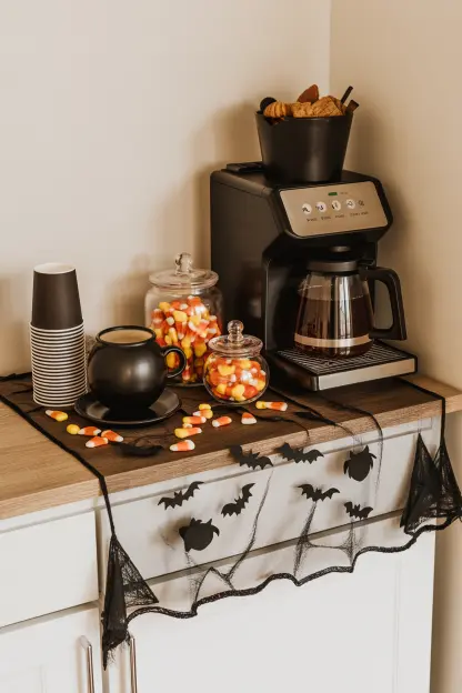 Halloween-Themed Coffee Station
