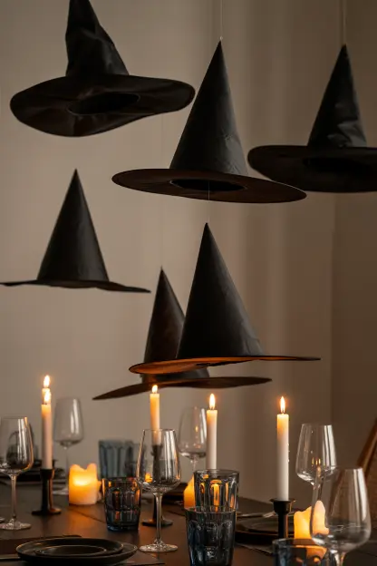 Hang Witch Hats from the Ceiling