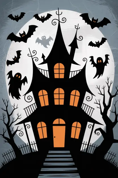 Haunted House Silhouette