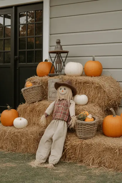 Hay Bales as Decor Bases
