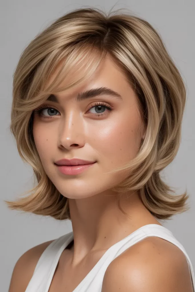 Kitty Cut with Side-Swept Bangs