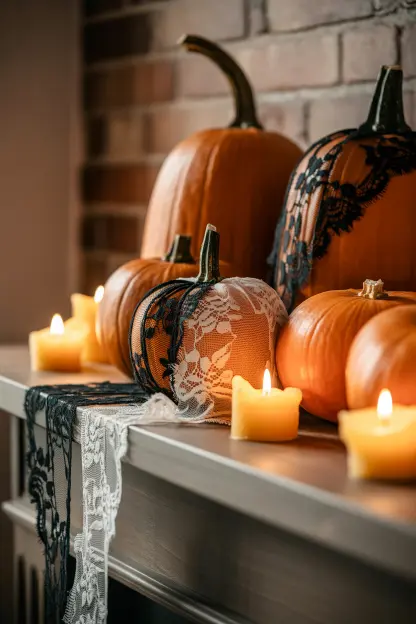 Lace-Covered Pumpkins