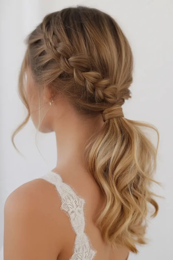 Loose Braided Ponytail Hairstyles for Bridesmaids