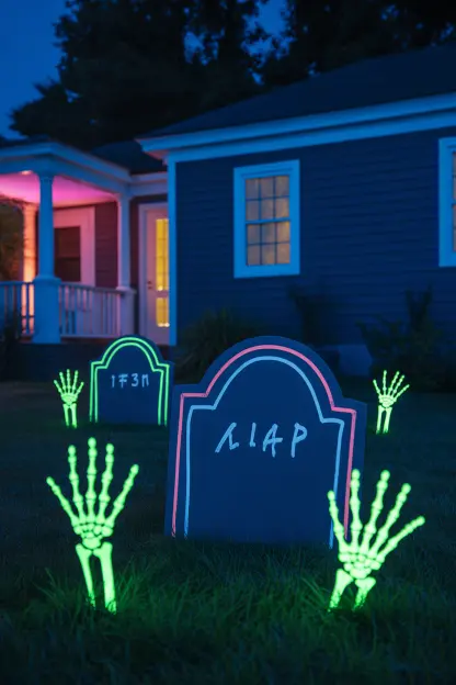 Neon Graveyard Scene
