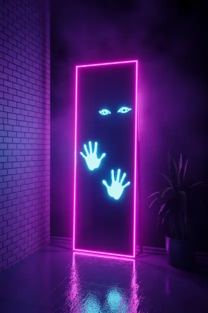 Neon Haunted Mirror