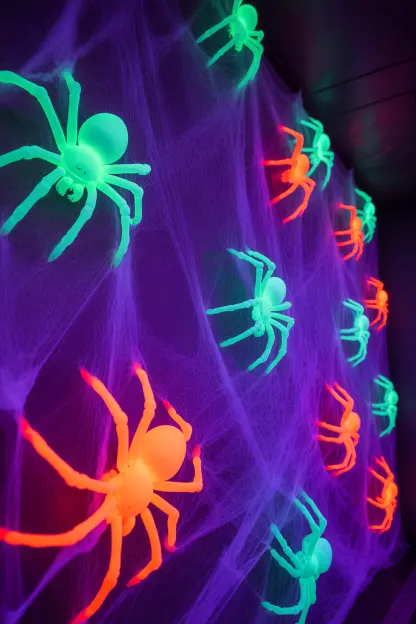Neon Spider Decorations