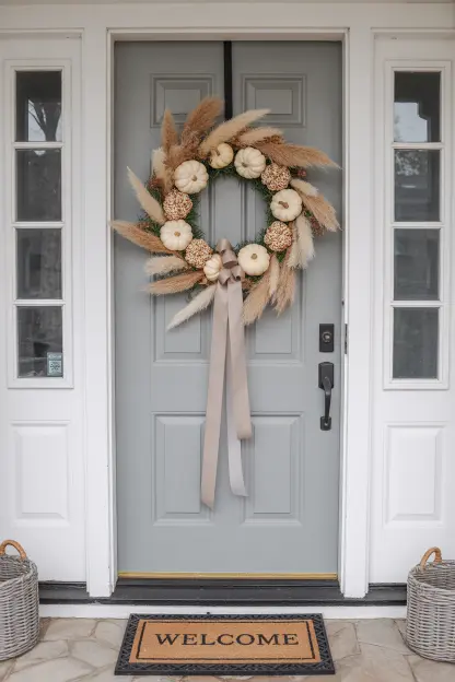 Neutral Wreath on the Door