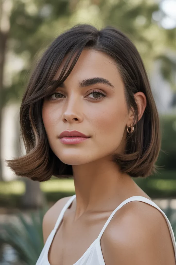 Old Money Bob with Side Swept Bangs