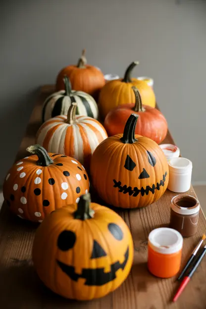 Painted Pumpkins Instead of Carving