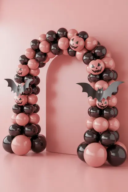 Pink and Black Balloons