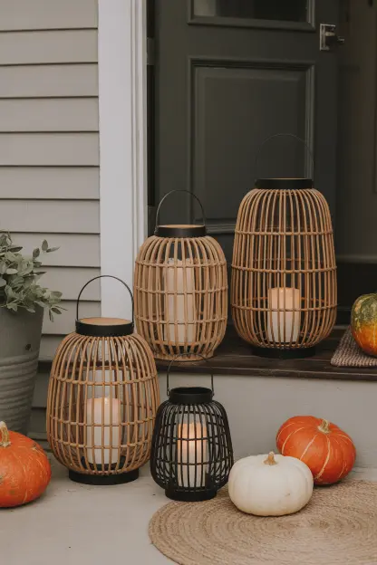 Rattan Lanterns with Candles