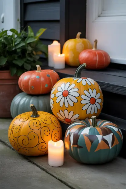 Retro Patterned Pumpkins