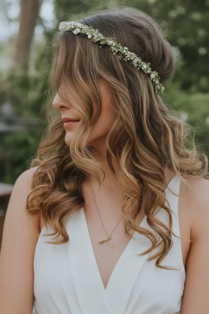Romantic Loose Waves Hairstyles for Bridesmaids