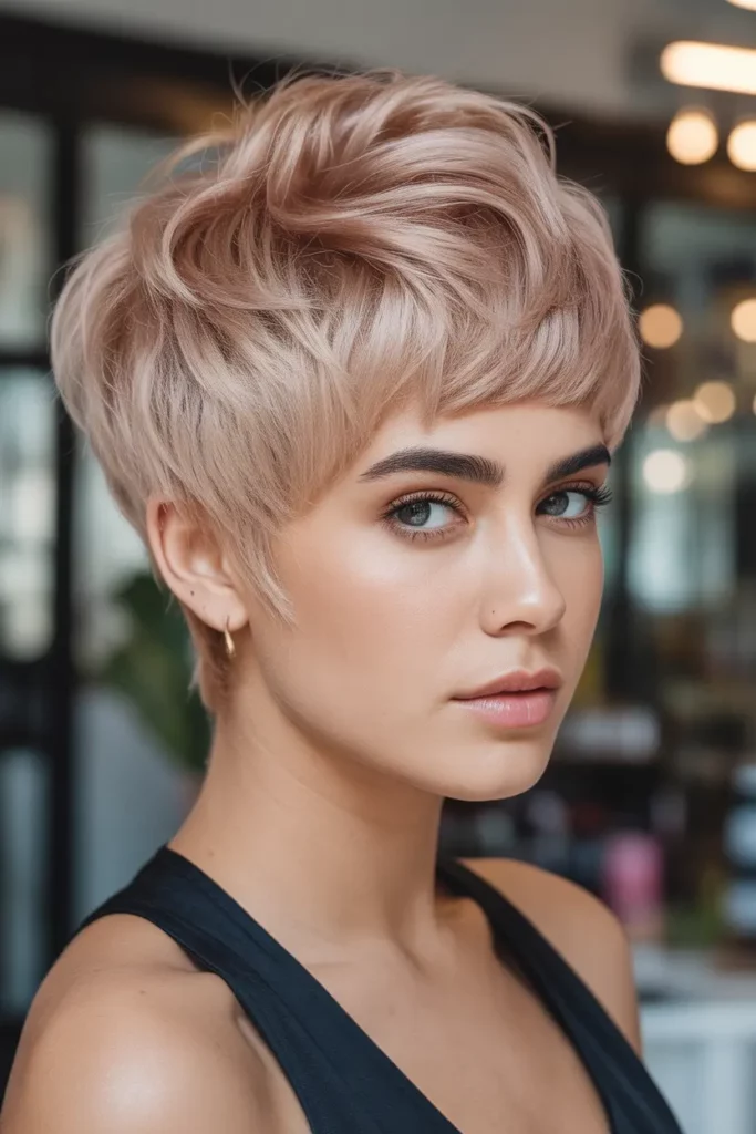 Short Kitty Cut with Volume Crown
