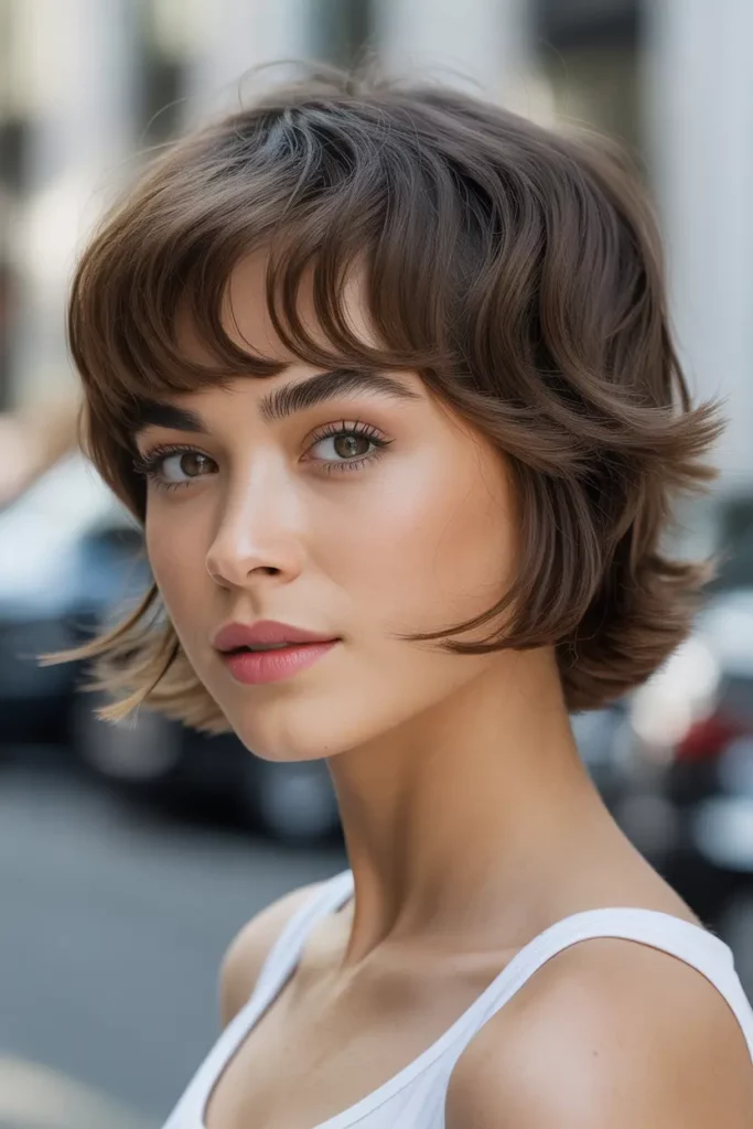 Short Kitty Cut with Wispy Bangs