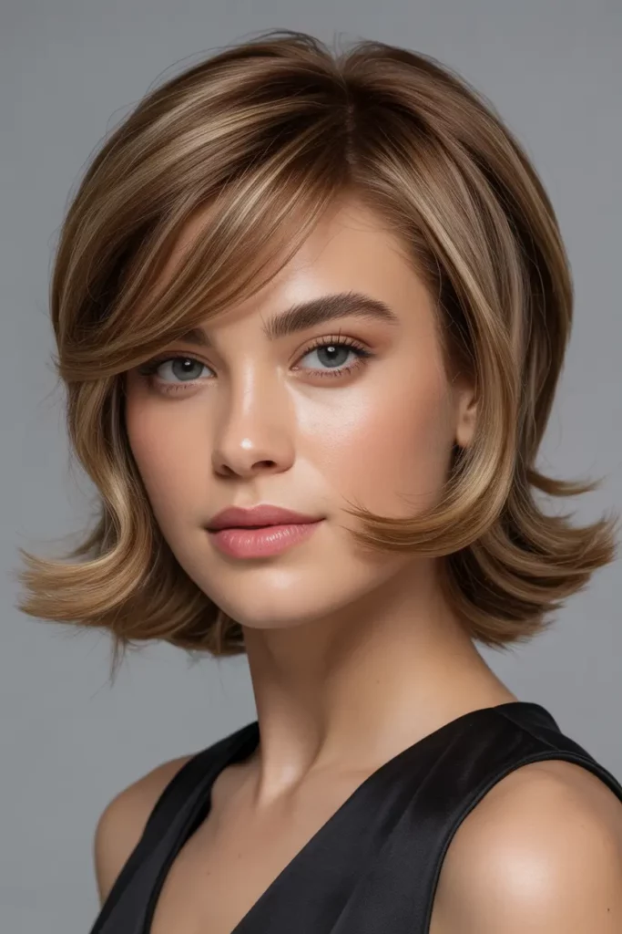 Sleek Kitty Cut with Side Bangs