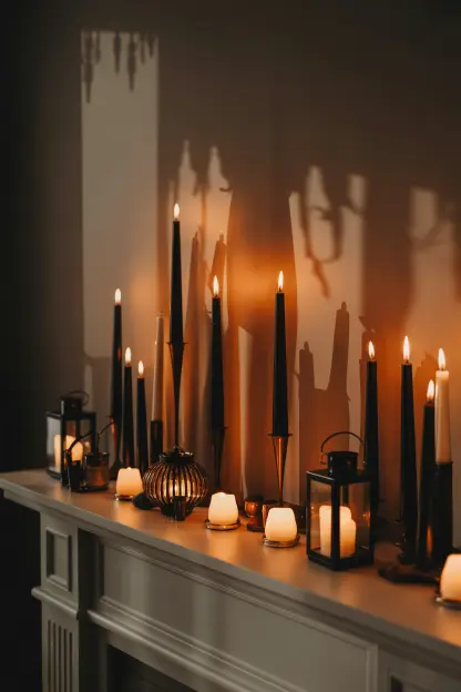 Spooky Candlelight Mantel