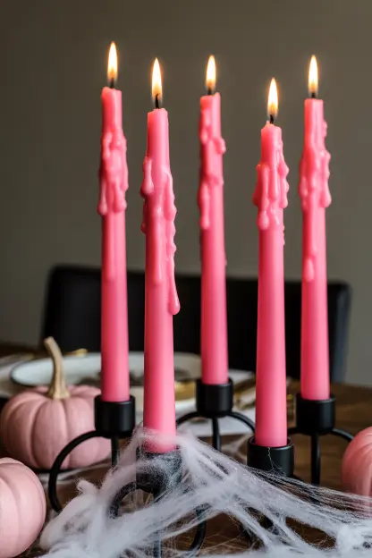 Spooky Pink Candles