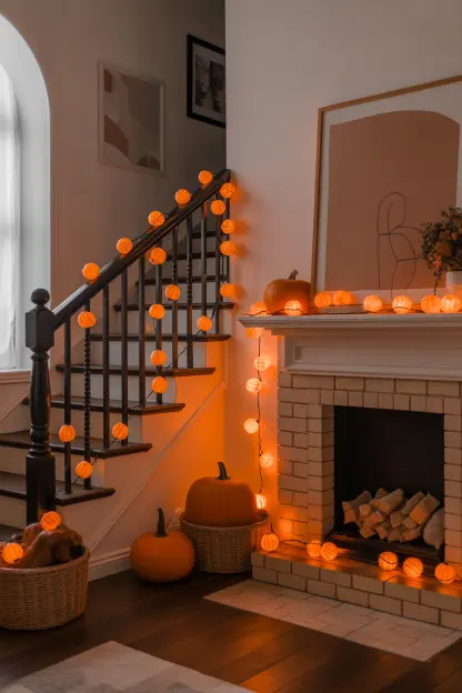 String Lights with Pumpkins