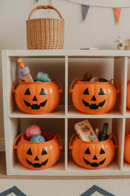 Trick-or-Treat Buckets as Storage