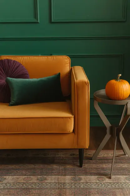Velvet Cushions in Halloween Colors