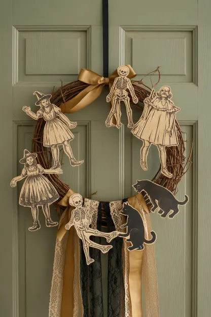 Vintage Horror Wreath